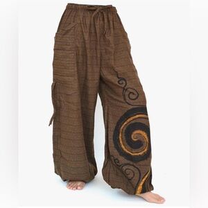 Siamrose Handmade Cotton Harem Pants Drop Crotch Boho One Size Adjustable